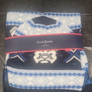 Club Room Navy, Light Blue & White Fair Isle Crewneck Sweater